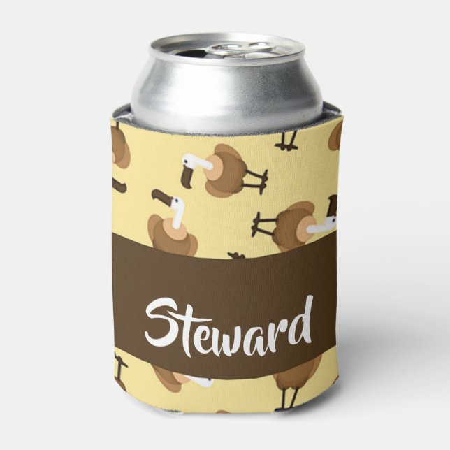 Enfriador De Latas Patrón de pájaro pardo (Lata Anverso)