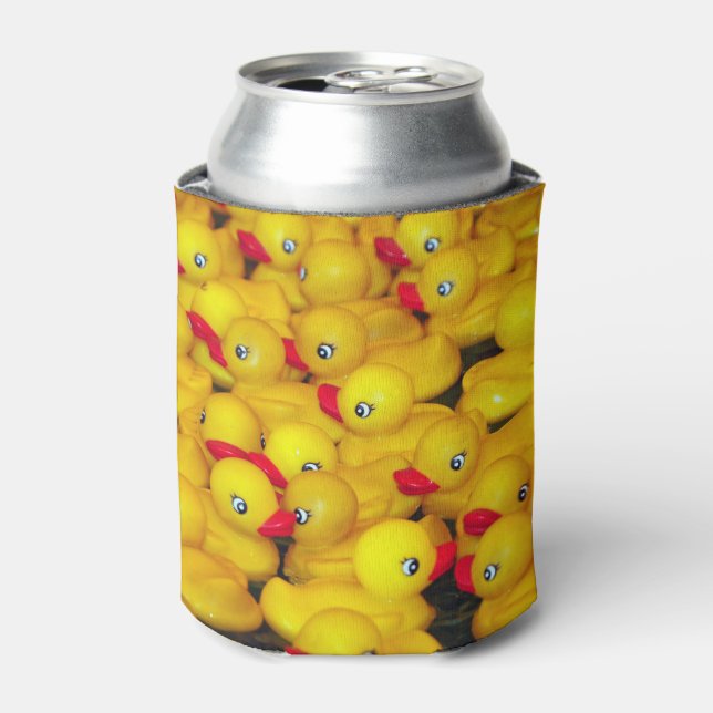 Enfriador De Latas Patrón de patos de goma amarillos (Lata Anverso)