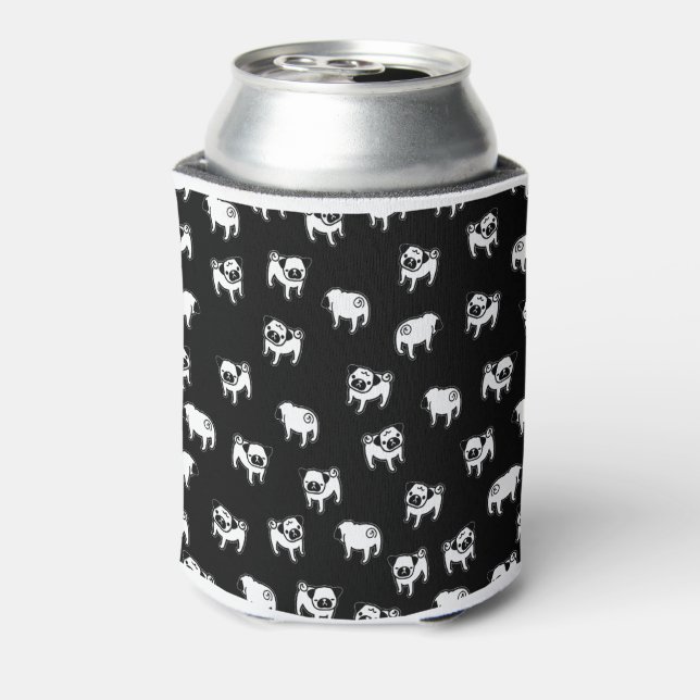 Enfriador De Latas Patrón de perro de pug (Reverso de la lata)