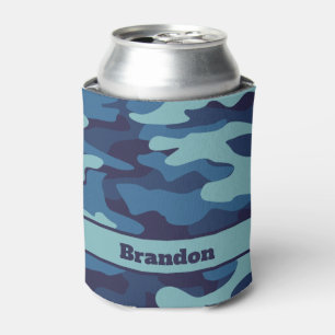 Enfriador De Latas Patrón de Personalizado Guay de Camuflaje Azul