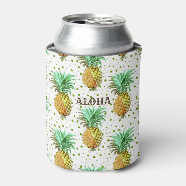 Enfriador De Latas Patrón de piña de Aloha (Lata Anverso)