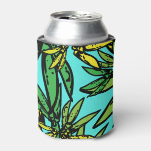 Enfriador De Latas Patrón de plantas tropicales exóticas de estilo