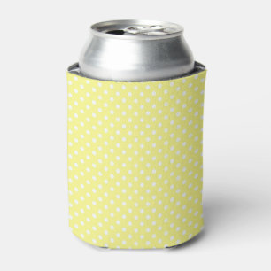 Enfriador De Latas Patrón de puntos de polka blanco amarillo claro