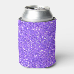 Enfriador De Latas Patrón de purpurina brillante púrpura         
