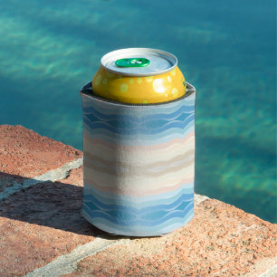 Enfriador De Latas Patrón de repetición ondulado salado de costa lito