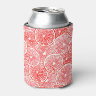 Enfriador De Latas Patrón de rodajas de pomelo de color agua