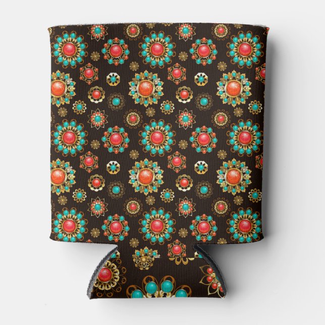 Enfriador De Latas Patrón de Seamless Brooches Étnicos (Anverso)