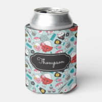 Patrón de sushi azul Kawaii