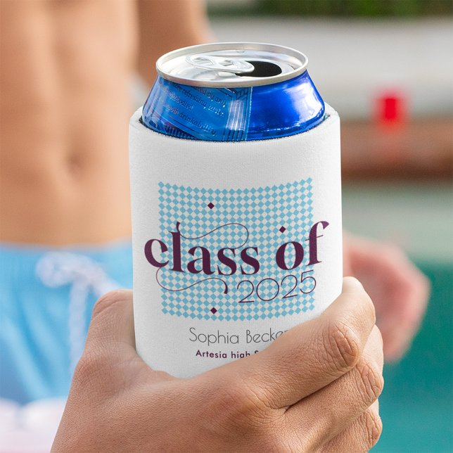 Enfriador De Latas Patrón de tapón de graduación de Borgoña azul mode (Subido por el creador)