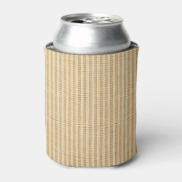 Enfriador De Latas Patrón de tela con rayas amarillas pálidas entrela