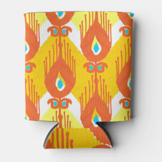 Enfriador De Latas Patrón de tela de Ikat: Diseño de cosecha étnica.
