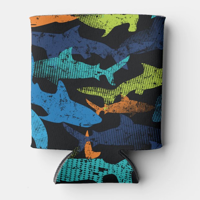 Enfriador De Latas Patrón de tiburón, urbano moderno (Anverso)