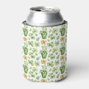 Enfriador De Latas Patrón de trébol de acuarela