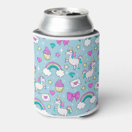 Enfriador De Latas Patrón de unicornio corto