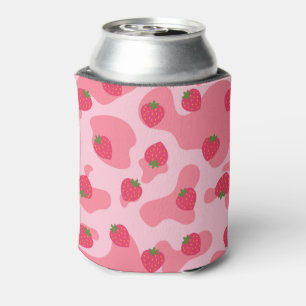 Enfriador De Latas Patrón de vaca de fresa de Kawaii