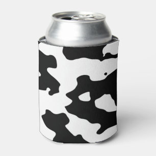 Enfriador De Latas Patrón de vaca negro y blanco