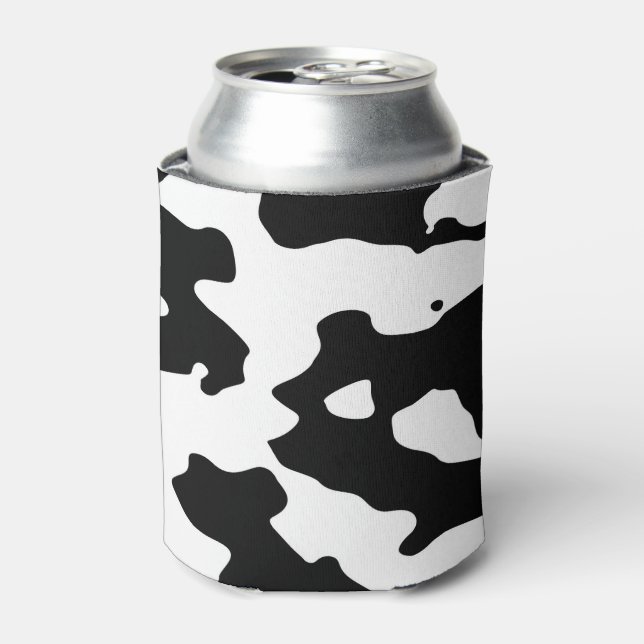 Enfriador De Latas Patrón de vaca negro y blanco (Lata Anverso)