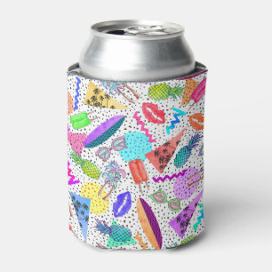 Enfriador De Latas Patrón del Collage veraniego de los años 90 del Re