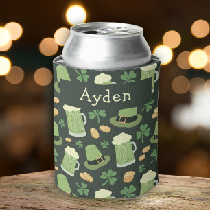 Enfriador De Latas Patrón del día de San Patricio Sláinte divertido n