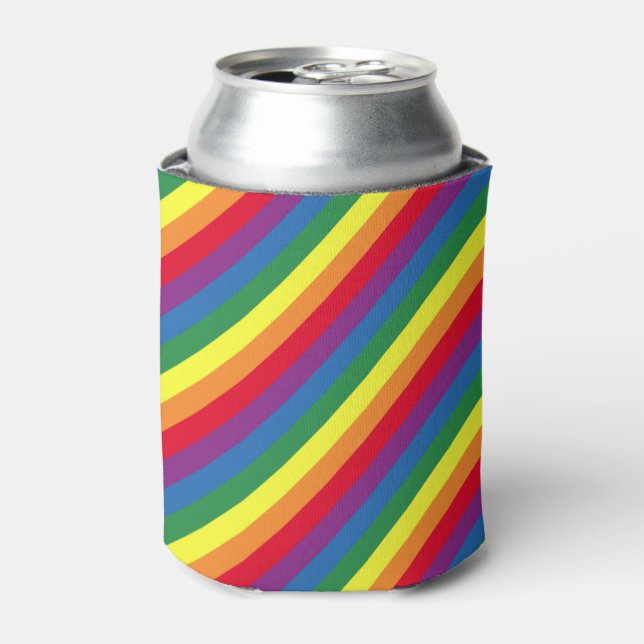 Enfriador De Latas Patrón diagonal arcoiris (Lata Anverso)