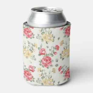 Enfriador De Latas Patrón elegante de papel tapiz de rosas rosas rosa