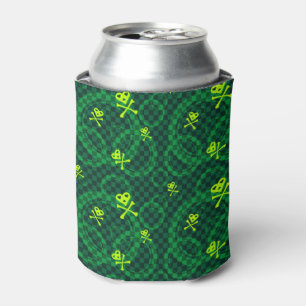 Enfriador De Latas Patrón Emo Verde Con Círculos