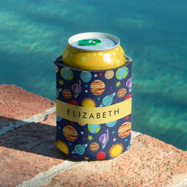 Enfriador De Latas Patrón espacial, planetas, estrellas, cosmos, tu n (Piscina in situ)