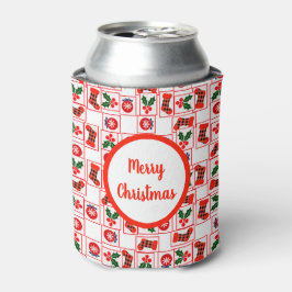 Enfriador De Latas Patrón festivo de Navidad