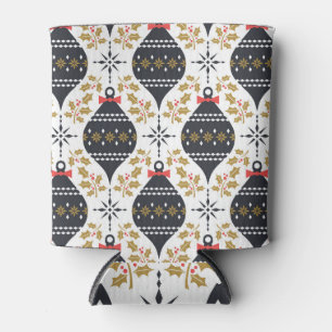 Enfriador De Latas Patrón festivo vintage de navidades