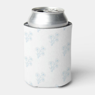 Enfriador De Latas Patrón Floral Azul Simple Boho Vintage Fiesta