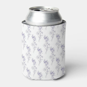 Enfriador De Latas Patrón Floral Azul Simple Boho Vintage Fiesta