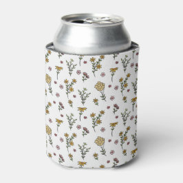 Enfriador De Latas Patrón floral botánico victoriano oscuro y melancó