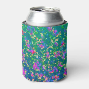 Enfriador De Latas Patrón floral brillante multicolor