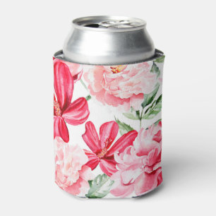 Enfriador De Latas Patrón floral de acuarela de Rubor