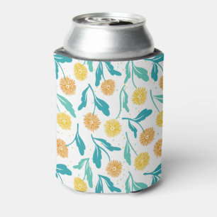 Enfriador De Latas Patrón floral de Dandelion amarillo - Inspirado en