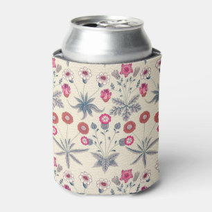Enfriador De Latas Patrón floral de margarita de William Morris rojo