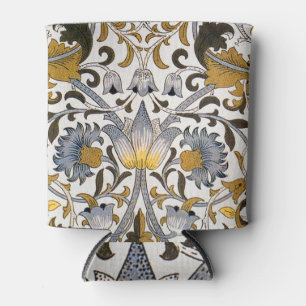 Enfriador De Latas Patrón floral de William Morris Lodden: azul dorad