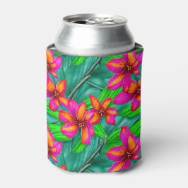 Enfriador De Latas Patrón floral del paraíso tropical