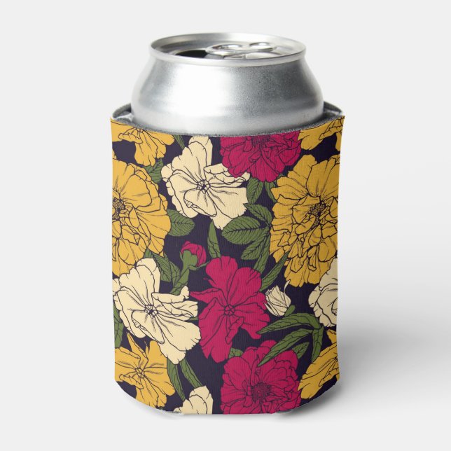 Enfriador De Latas Patrón floral elegante (Lata Anverso)