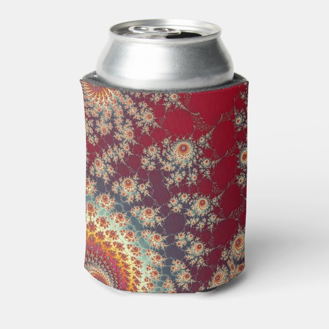 Enfriador De Latas Patrón floral espiral (Reverso de la lata)