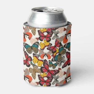 Enfriador De Latas Patrón floral retro 3
