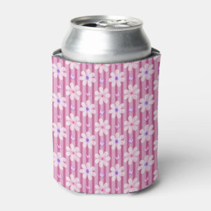 Enfriador De Latas Patrón floral rosado de bonito