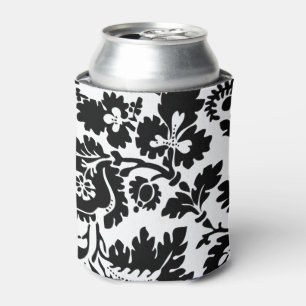 Enfriador De Latas Patrón Floral Veneciano en Negro y Blanco de Willi