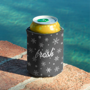 Enfriador De Latas patrón fresco de crustáceos de hielo gris oscuro