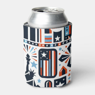 Enfriador De Latas Patrón generativo del 4 de julio