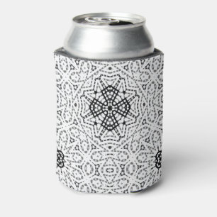Enfriador De Latas Patrón geométrico calado blanco y negro Elsa