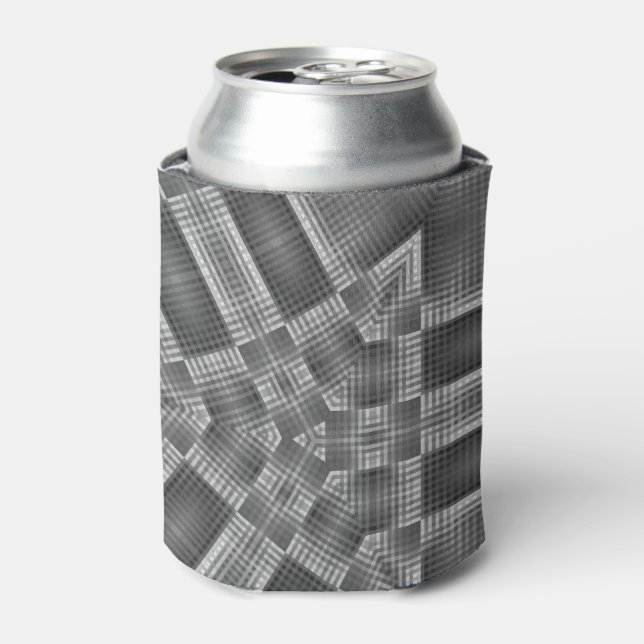 Enfriador De Latas Patrón geométrico gris (Lata Anverso)
