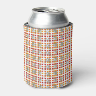 Enfriador De Latas Patrón geométrico moderno de cuadrados Amber