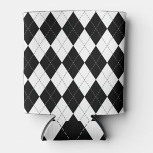 Enfriador De Latas Patrón geométrico negro blanco