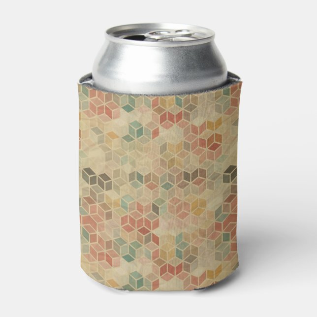Enfriador De Latas Patrón geométrico retro 5 (Lata Anverso)